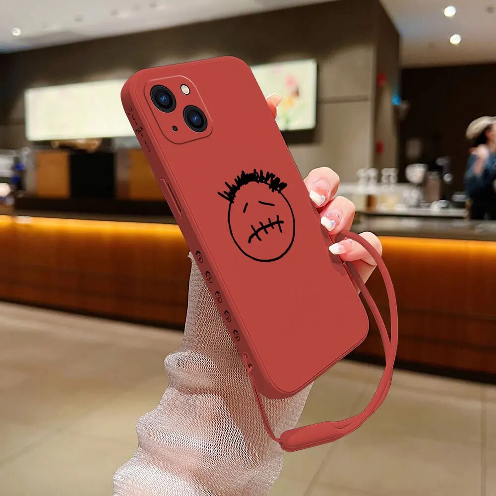 Luxury Travis Scott Cactus Jack Phone Case For iPhone 15 14 13 12 11 Pro Mini X XR XS MAX SE20 8 7 Plus Cases with Hand Strap. 