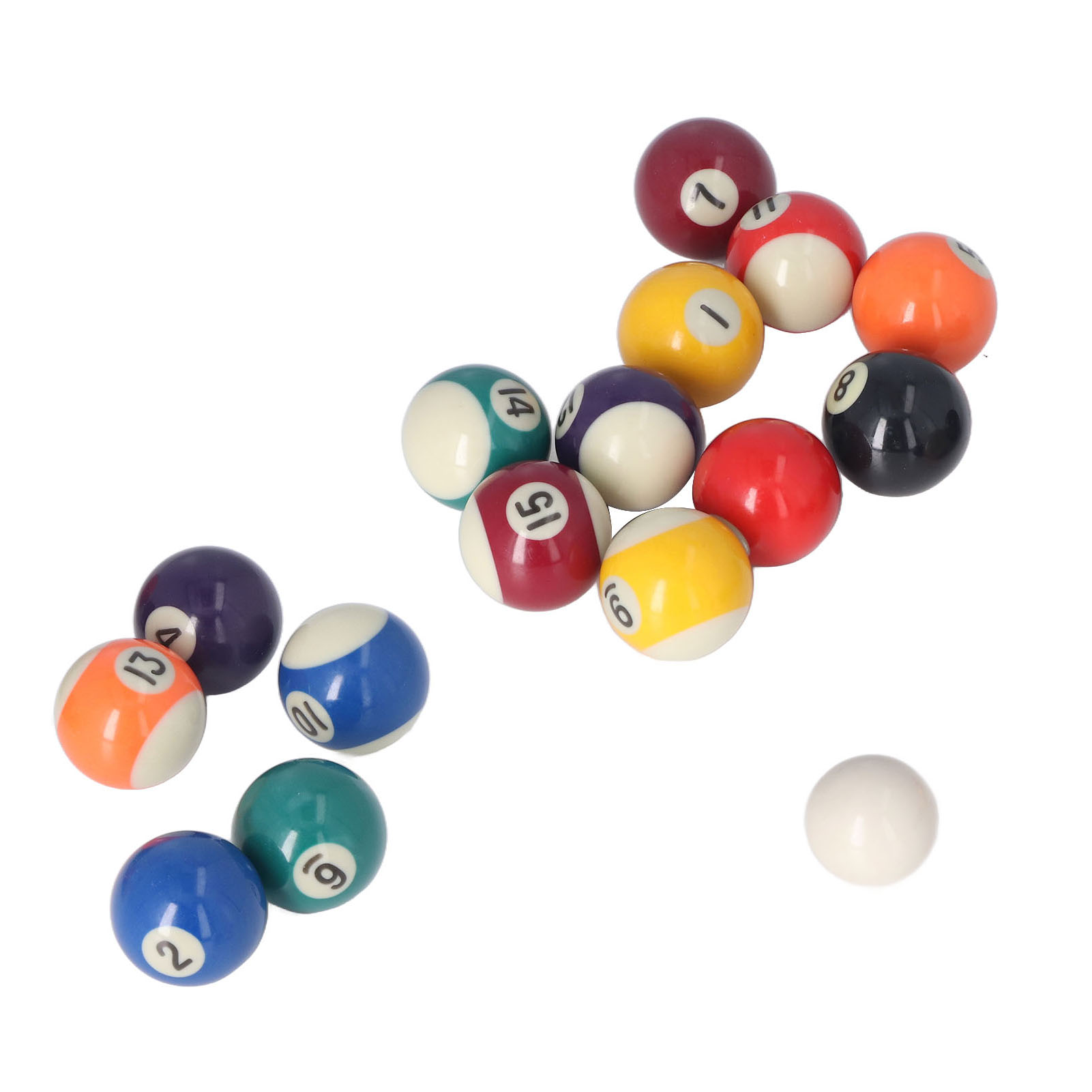 16pcs Mini Pool Balls American Style Multiple Colors 1.5inch Resin Pool Table Balls for Game Rooms Recreation Games. 