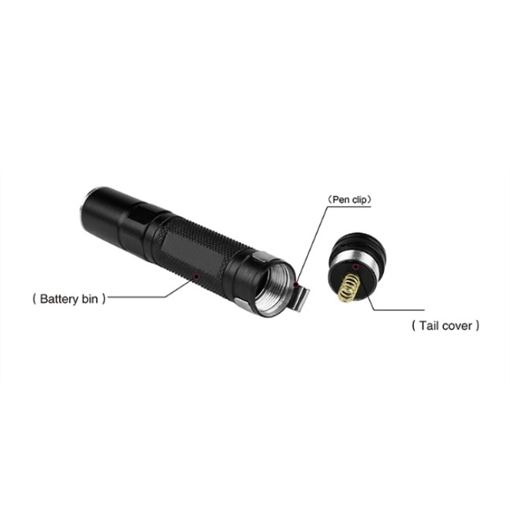 Portable Mini Penlight CREE Q5 LED Zoomable Flashlight Waterproof Torch Pocket Light for Travel Camping. 