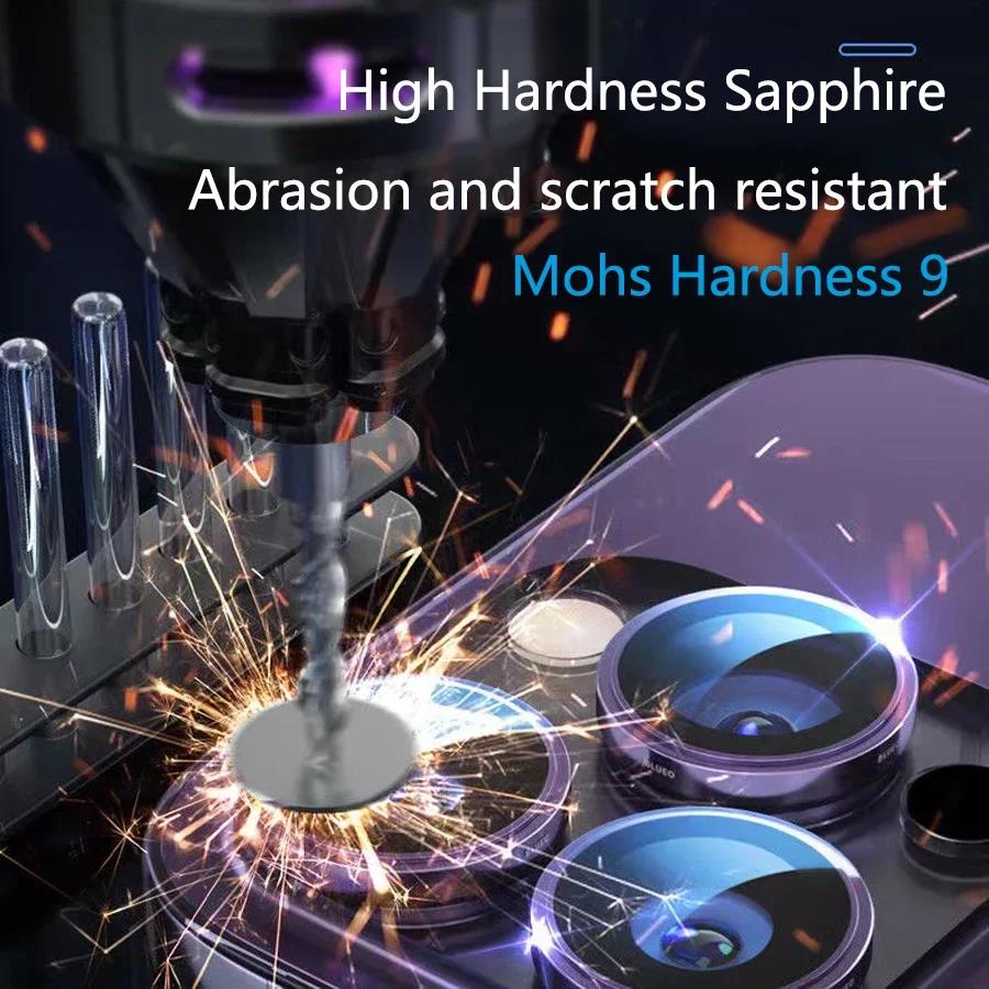 Blueo Sapphire Material For Iphone 15 Pro Max Camera Lens Protector Metal Anti Scratch Cover For Iphone 15 Pro Lens Protector. 