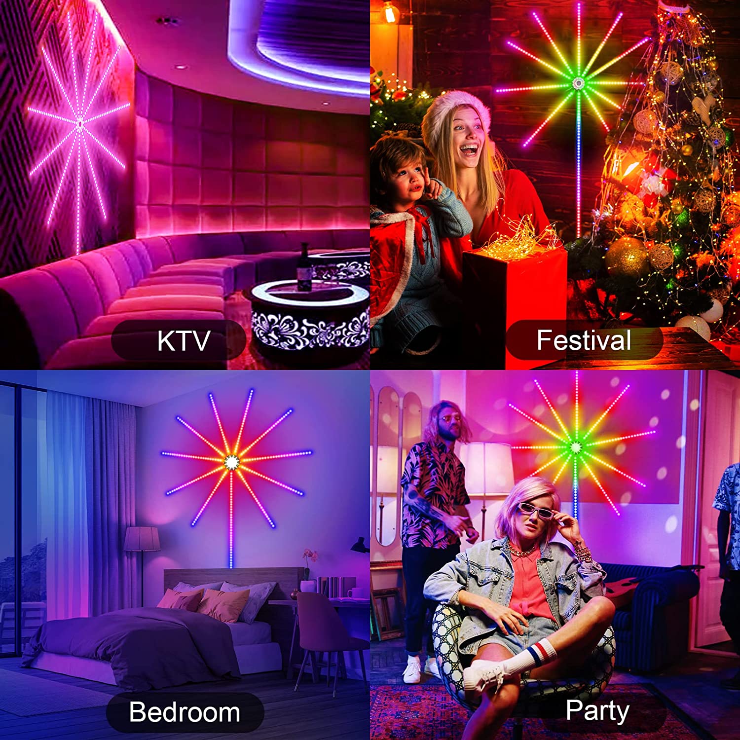 110/195 LED Strip Lights Dream Color La-mp Christmas Lights 5050 RGB Strip Lights Smart Flexible LED Fi-rework Lights Music Sound Sync Lights with APP Remote Control DC 5V. 