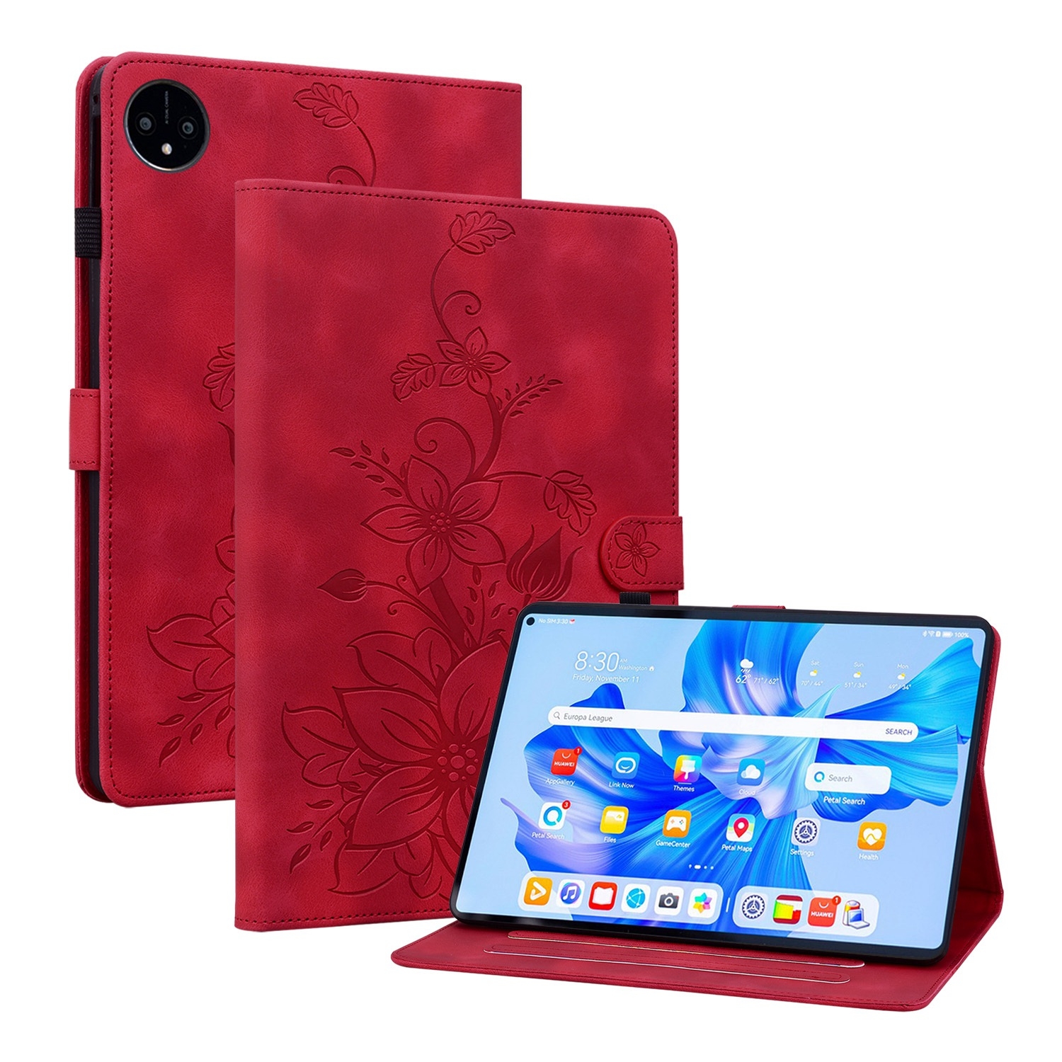 (New)Lily Embossed Leather Case For Huawei MatePad Pro 11 2022