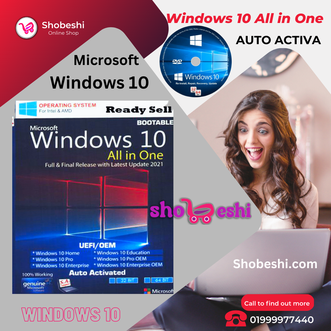 Windows 10 installation DVD for Computer & Laptop