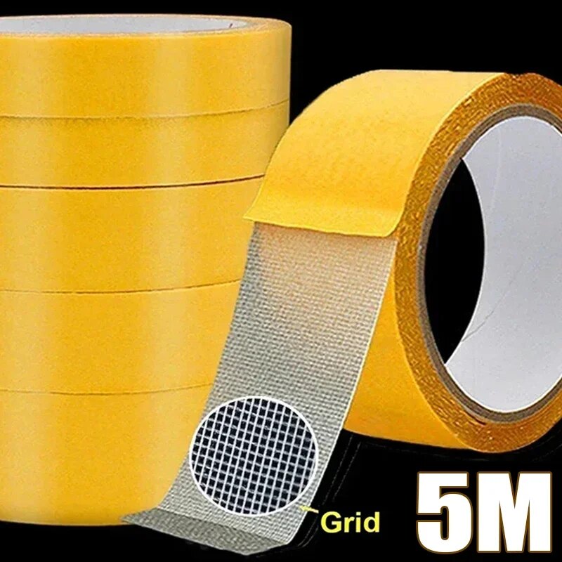 5 Meter Strong Fixation Double Sided Tape Universal High Tack Tapes with Fiberglass Mesh Heavy Duty Sticky Resistente Clear Tape