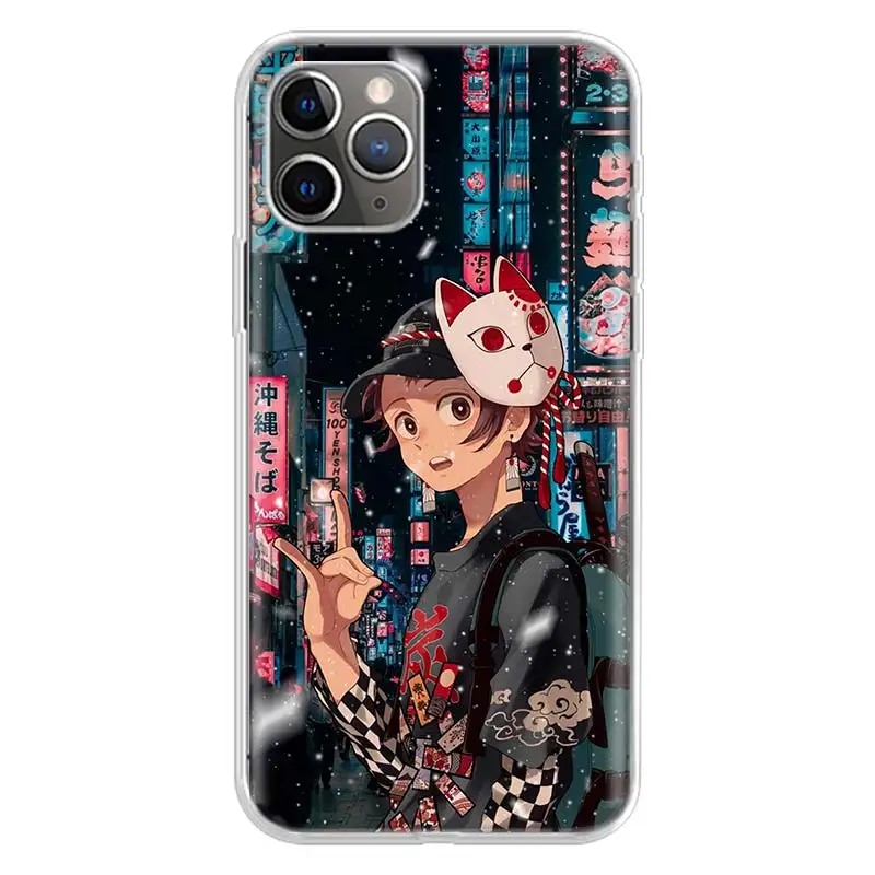 Tanjiro Demon Slayer Cover Phone Case For iPhone 11 14 Pro Max 15 Ultra 13 12 Mini X 8 6S 7 Plus XS + XR 5S SE Call Mobile Coque. 