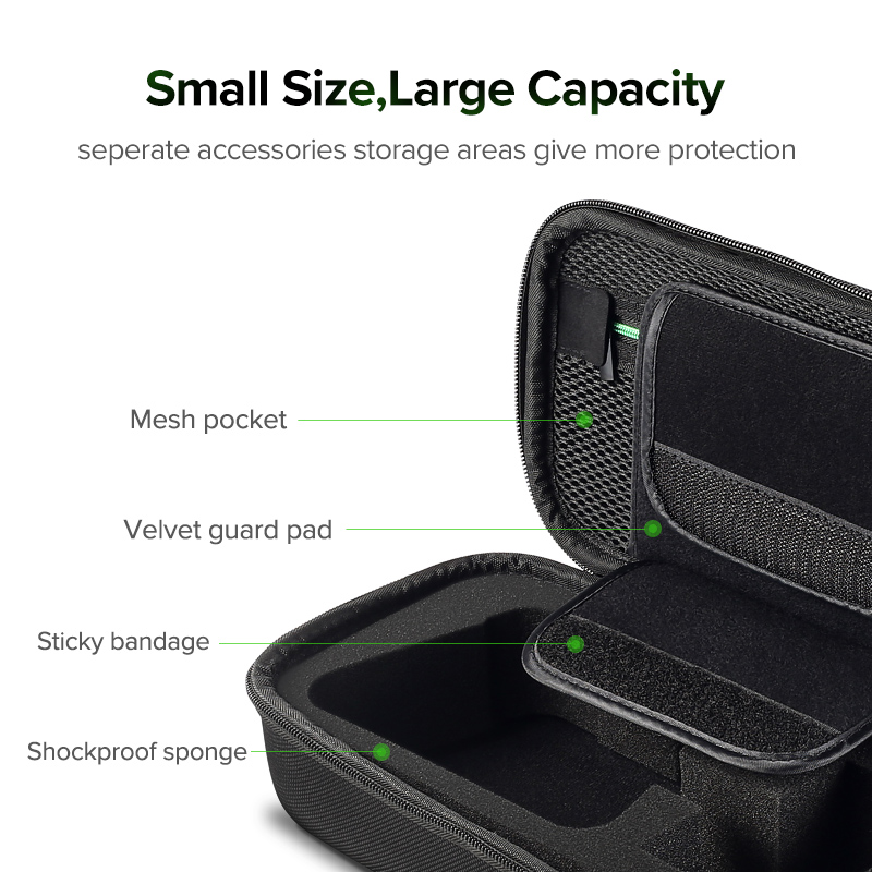 UGREEN Carrying Case for Nintendo Switch, W/ Carved Protective Foam Lining Shockproof Travel Case Bag for Nintendo Switch Console, Dock,Wall Charger, Grip and Joy-con, 20 Game Cards, Cables. 