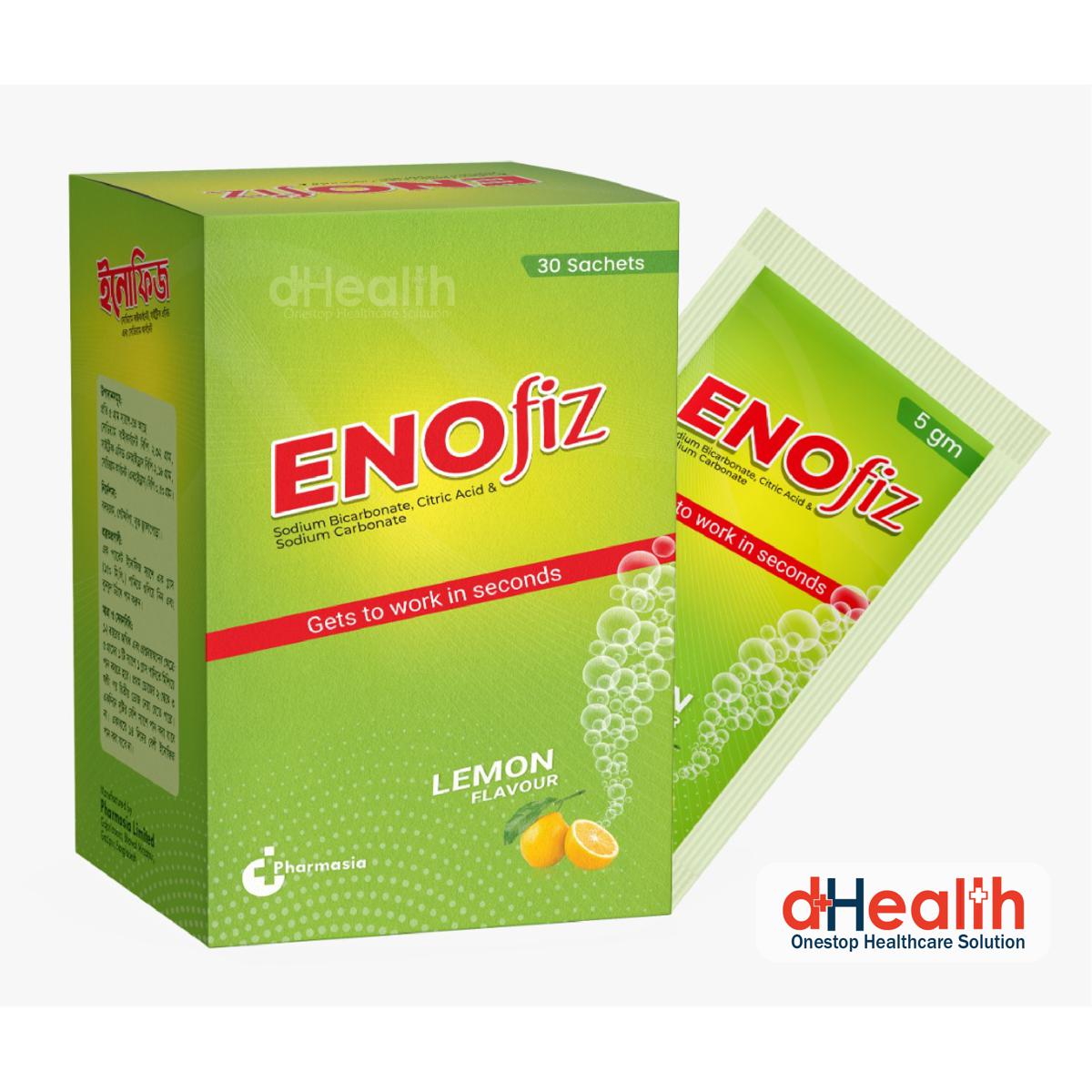 ENOfiz Multipack Digestive Fruit Salt, Lemon Flavor, 30 Sachets / Box, Same work as ENO. 