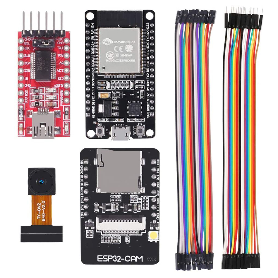 ESP32 CAM WiFi Development Board+ ESP-32S Development Board+FT232RL FTDI + Jumper Wire for Arduino Raspberry Pi ESP32 Camera. 