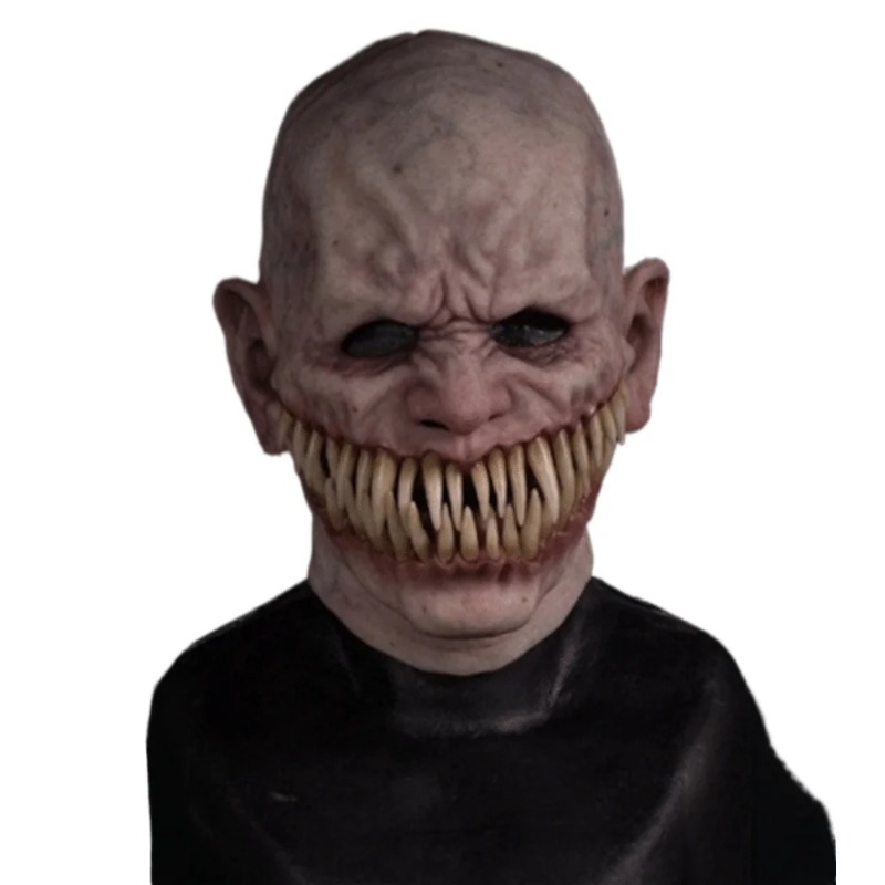 Horror Sharp Teeth Masks Big Mouth Teeth Chompers Cosplay Creepy Monster Latex Mask Halloween Monster Masque Scary Costume Props. 