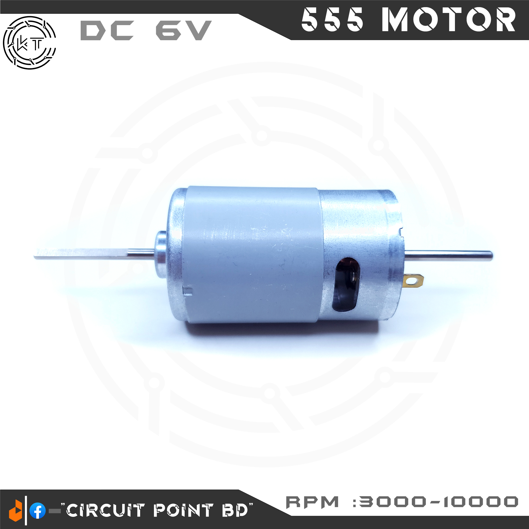 555 D Shape Long Shaft Full Metal Body 6-12V DC Motor Hi-Speed, Low Noise Rechargeable DC Fan For Solar or Electrical Tool and DIY Project.. 