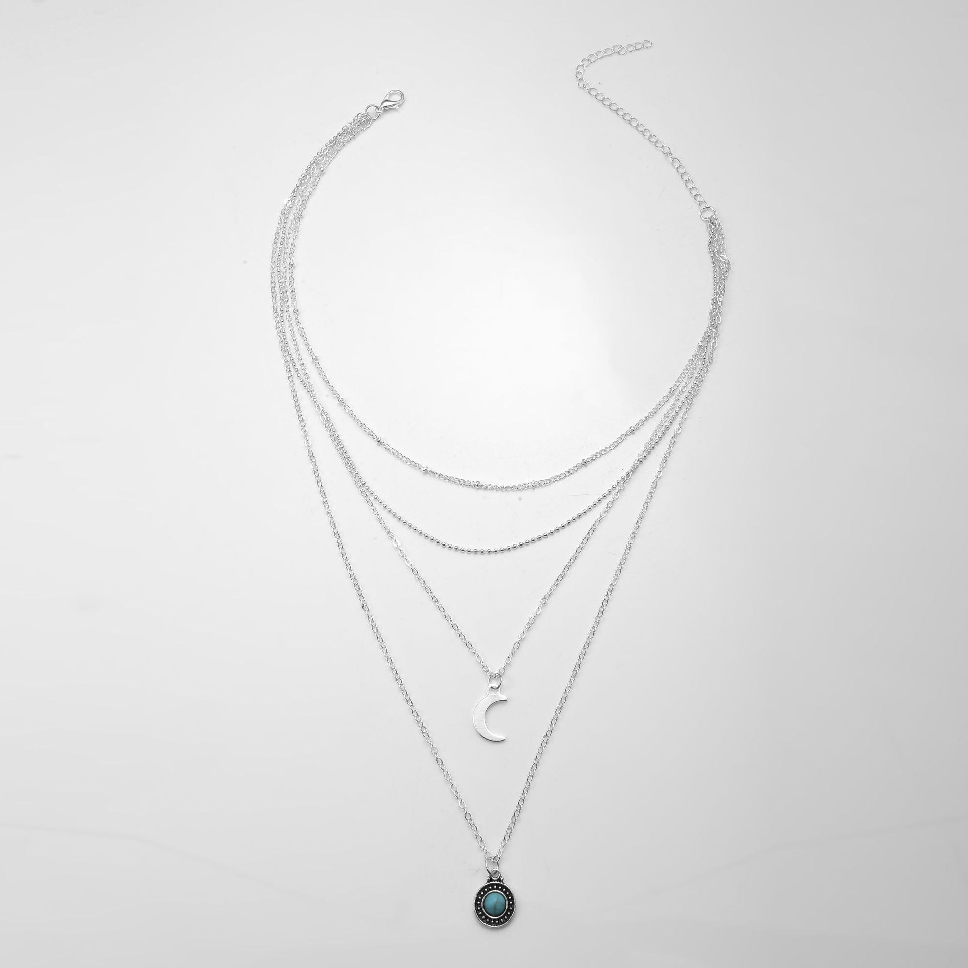 【3C VictoryEagle】Abayabay Round Chain Necklaces Lovers Silver Color Trendy Girl Collares