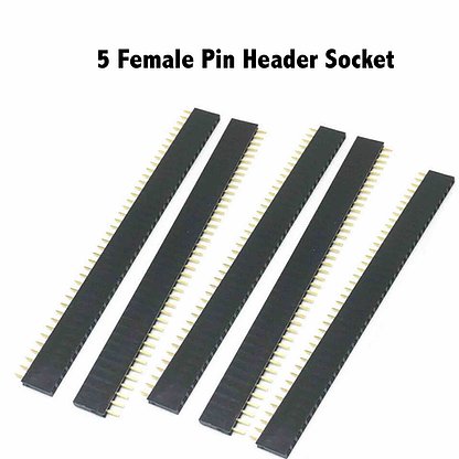2Pcs- 40x1 ROW Female Header Pin 40x1 Straight Pins Single Row 2.54mm Pitch Pin Female Header Connectors Strip For Breadboard Friendly Electronics Circuitry & Parts. 