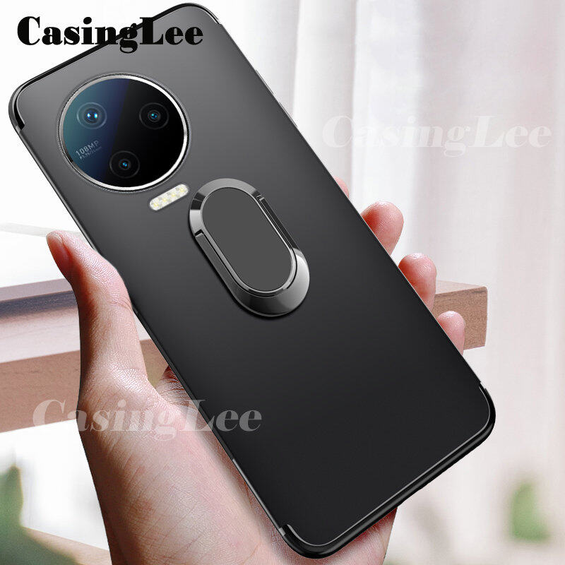 For infinix Note 12 2023 Case Soft matte full Protector Shockproof Car Magnetic Holder Ring Phone Cover Casing hp infinix Note12 2023 Phone cases. 