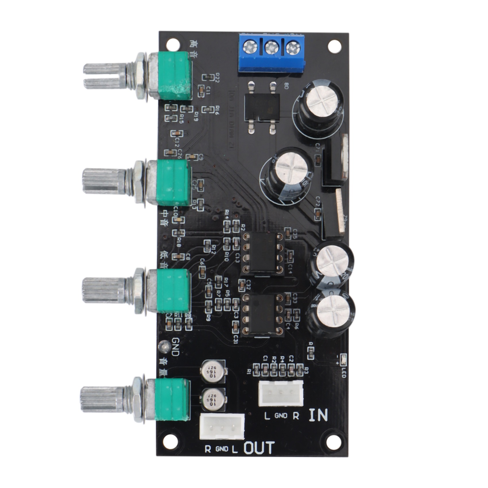 NE5532 Amplifier Tone Preamp Board Treble Bass Midrange Volume Tone Control Adjustment Pre-Amplifier, Fixed Version. 