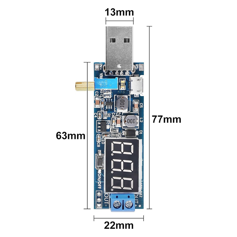 6Pcs USB Buck Boost Converter Set 3.5V-12V to 1.2V-24V DC-DC Step Up Power Supply Module Voltage Regulator Set. 