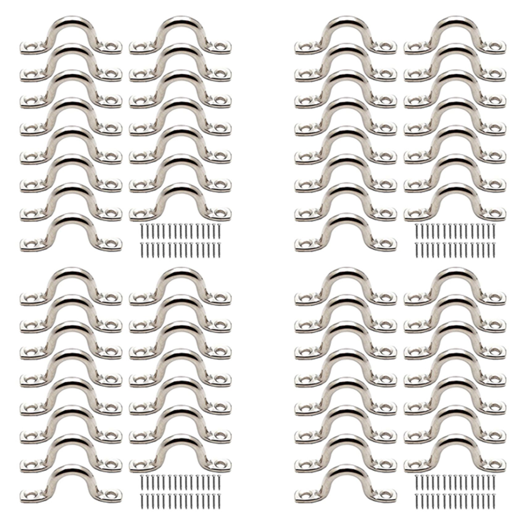TWEXQNY 60Pcs Stainless Steel Plate Eye Plates Ceiling Hook Kayak Eye Plate Kayak Pad for Kayak Canoe, Kayak Canoe Rigging