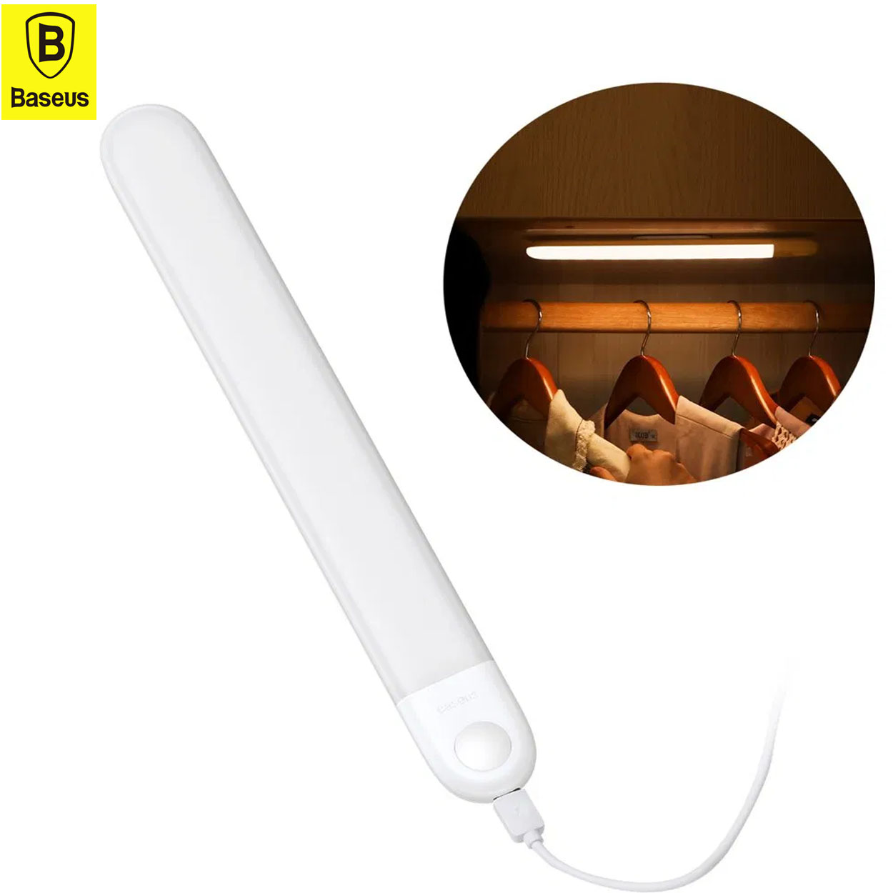 Baseus Sunshine Series Human Body Induction Wardrobe Light PIR Motion Sensor Light USB Rechargeable Night Light. 