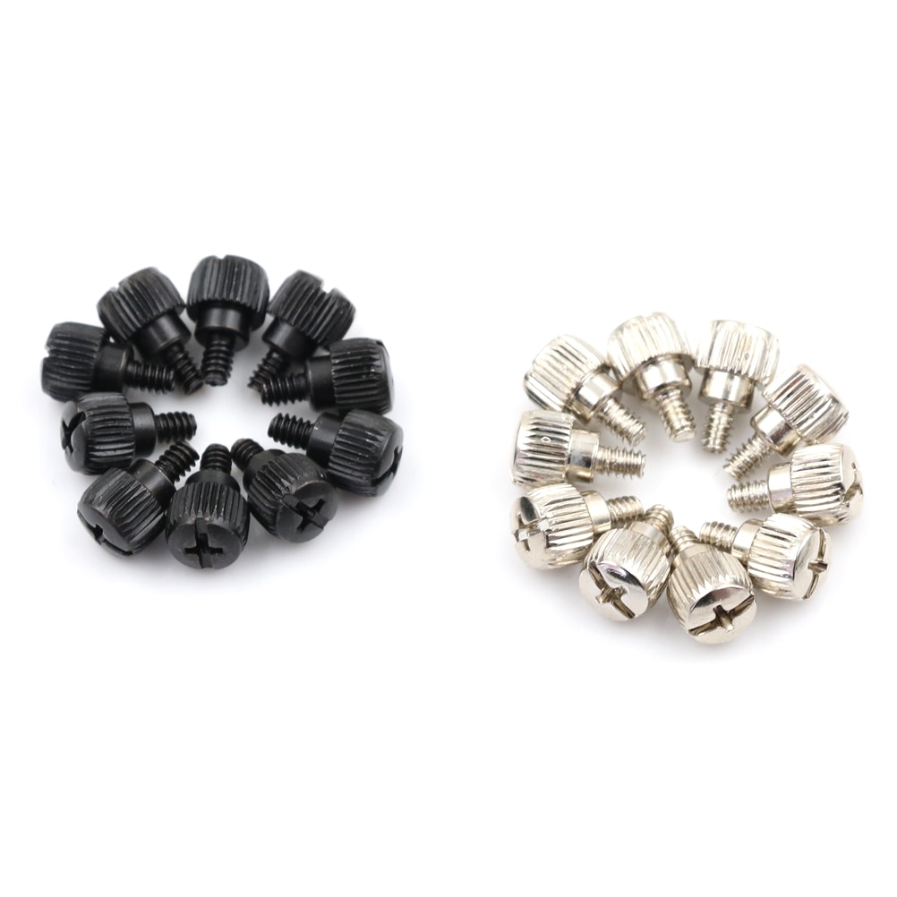 10pcs Computer Case Screws Black Or Nickel Computer Case Screw Hand en Thumb Screw Overall Size 14 x 9mm. 