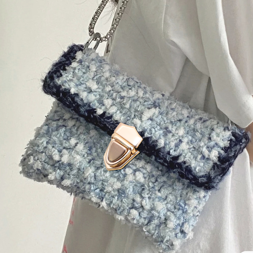 DIY Insert Lock Version Alloy Bag Latch Solid Brass Metal Push Lock Handbag Purse Briefcase. 