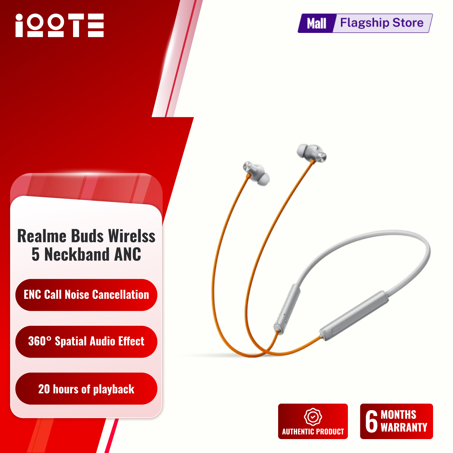 Realme Buds Wireless 5 With 50DB ANC. 