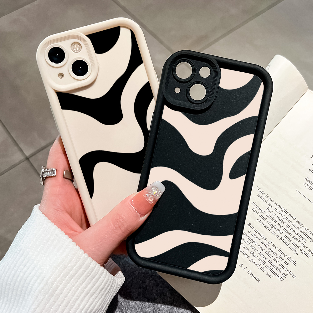ZCSIBORUI for Redmi K40 Gaming Xiaomi Poco F3 GT Back Cover Zebra Stripe Pattern Soft Camera Protection Rubber Square Ladder Phone Case. 