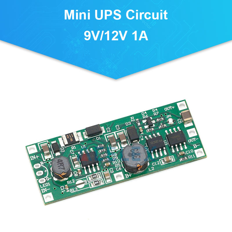 DC Mini UPS Circuit Module 9V/12V 1A Charging Discharge Module for 18650 Lithium Battery UPS Voltage Converter Uninterruptible Power Supply Board
