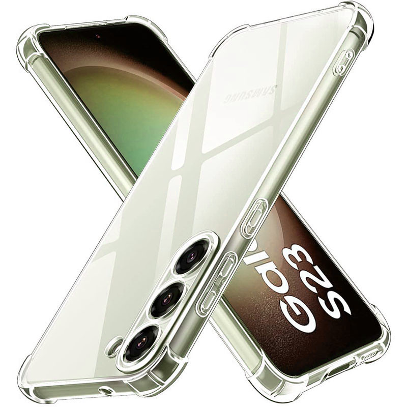 lthmy for Samsung Galaxy S23+ Plus casing flexible clear translucent black silicone anti-yellowing back cover with 4 Corners protection jelly case