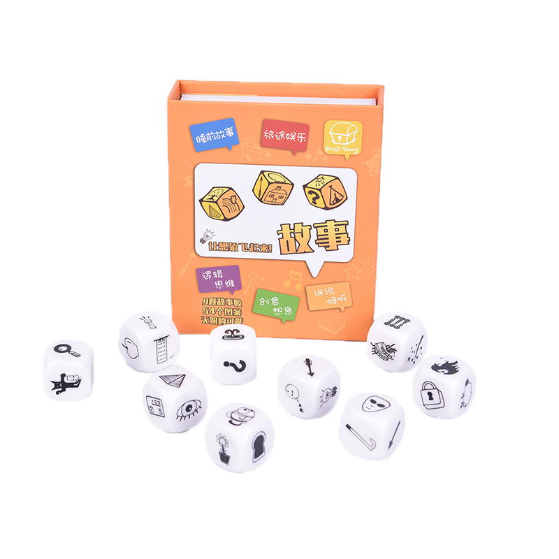 9pcs Story Dice Puzzle Board Game Telling Story Children Funny English Game. 