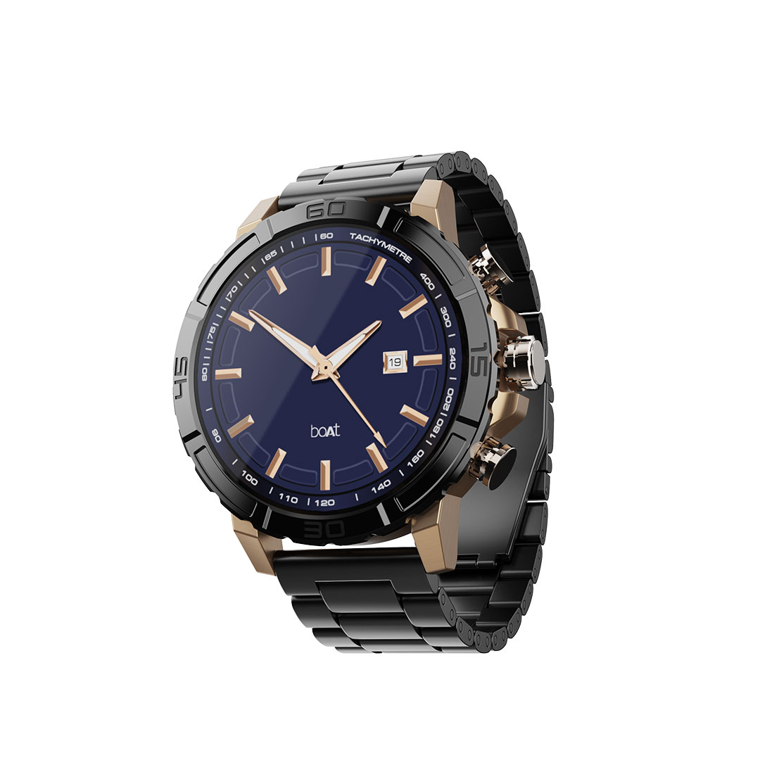 boAt Enigma X700 Luxury Smartwatch with 1.52" AMOLED Display, 200+ Watch Faces, Advanced BT Calling & Functional Crown. 