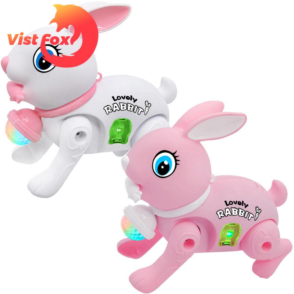 Vist Fox Bunny Toy Luminescent Cartoon Electronic Walking Rabbit Toy