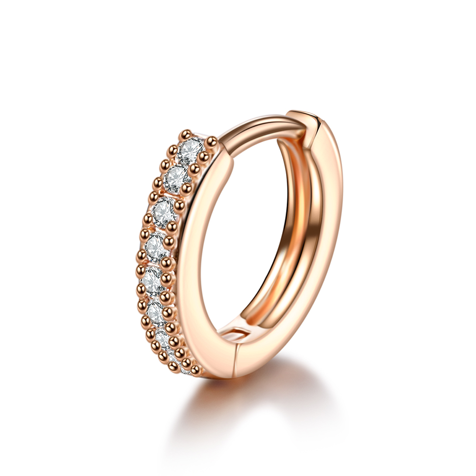 1PC Copper Hinged Segment Ring Hoop Septum Nose Rings for Women Round Shape Zirconia Cartilage Earring Piercing Body Jewelry. 