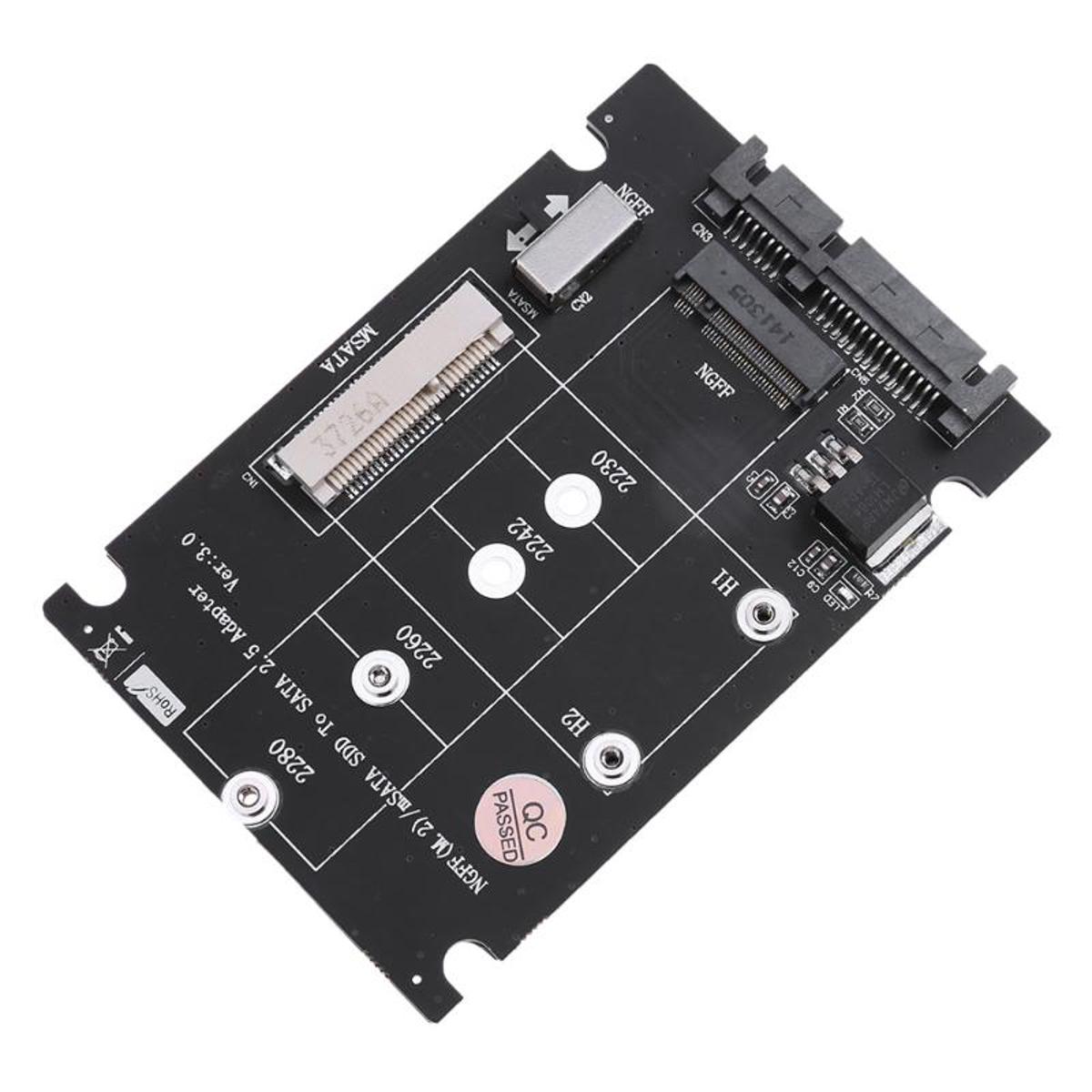 2 in 1 NGFF M.2 B+M Key Mini PCI-E or mSATA SSD to SATA III Adapter Card for full msata SSD/ 2230/2242/2260/22x80 M2