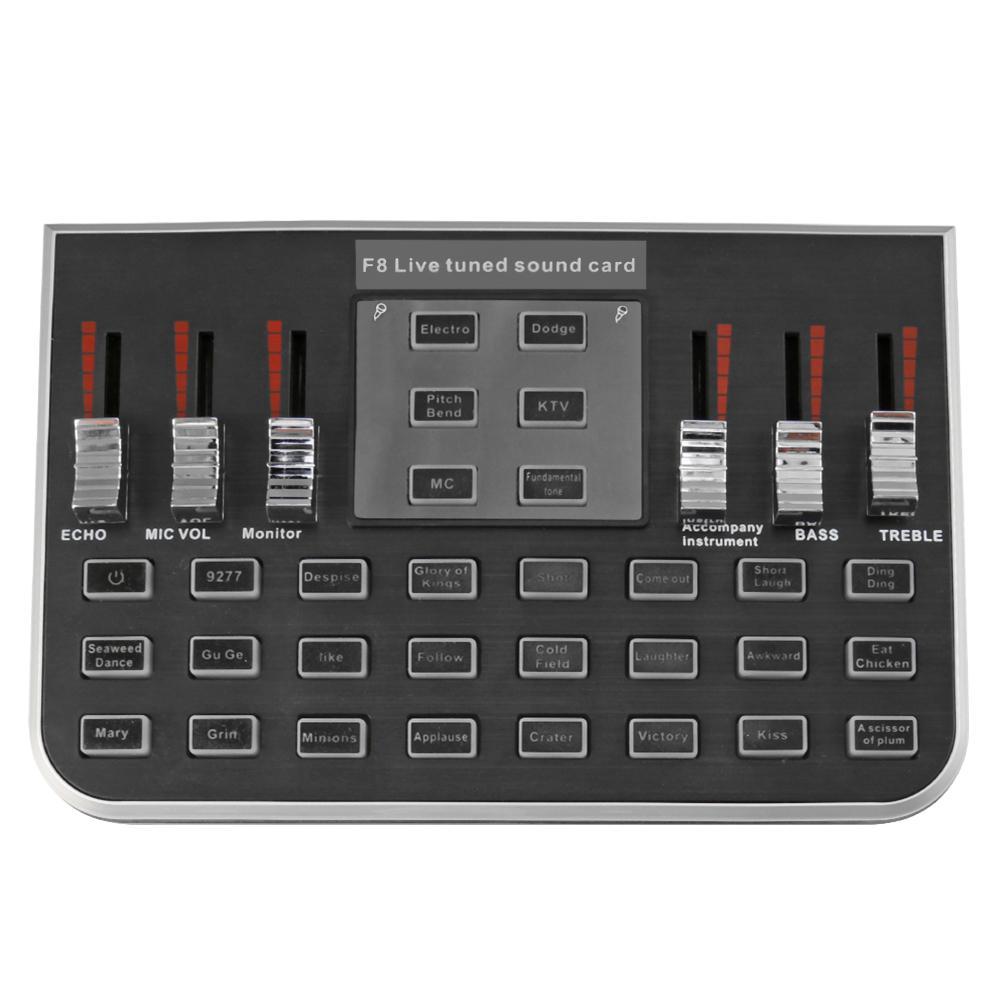 F8 4 Modes Studio Audio Mixer Microphone Webcast Streamer Live Sound Card for twitch live for steam