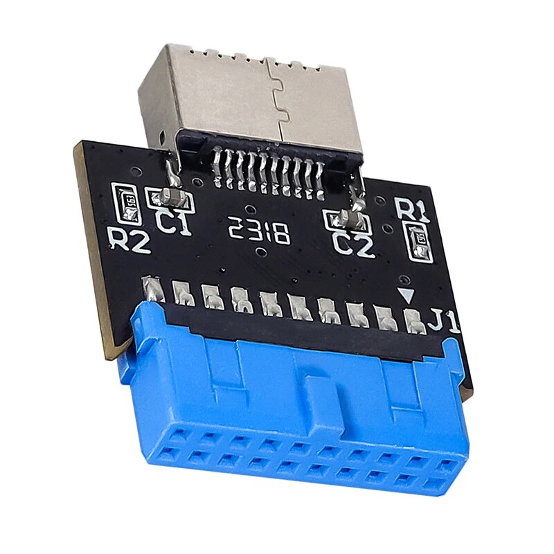 USB 3.0 Internal Header to USB 3.1/3.2 Type C Front Type E Adapter 20 Pin to 19 Pin Converter for PC Motherboard Connector Riser. 