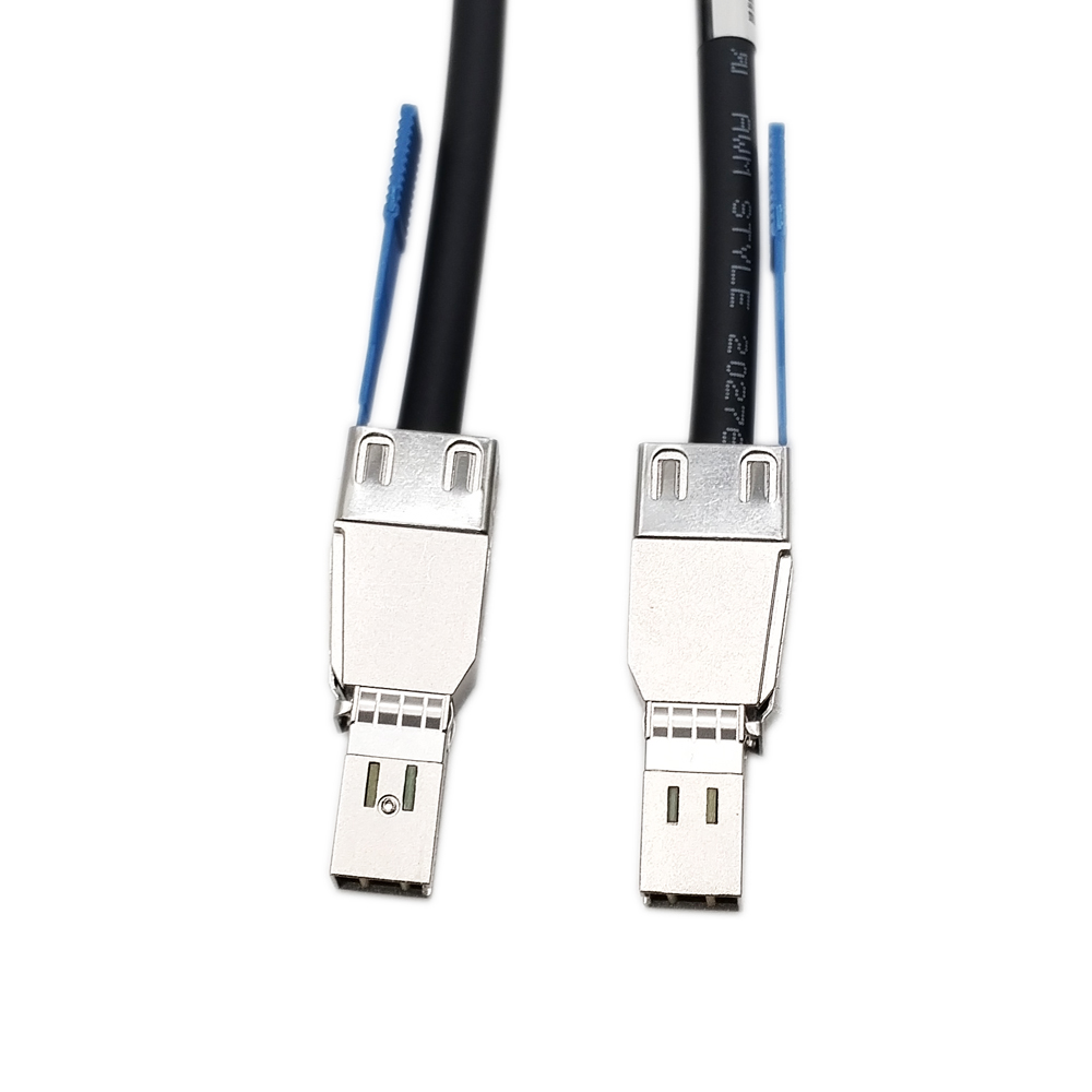 Mini Multilane 4X 12 Gb/s Shielded Cage Cable,SFF 8644 TO SFF8644 Mini SAS Cable,Hard Disk Server Data Sync Transmission Cable. 