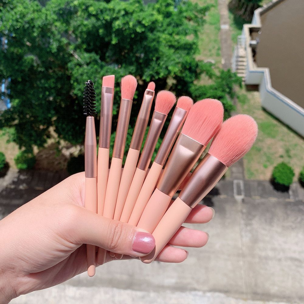 Hot Selling Pink Mini 5 Inches Cute Makeup Brush Set 8 Pieces Makeup