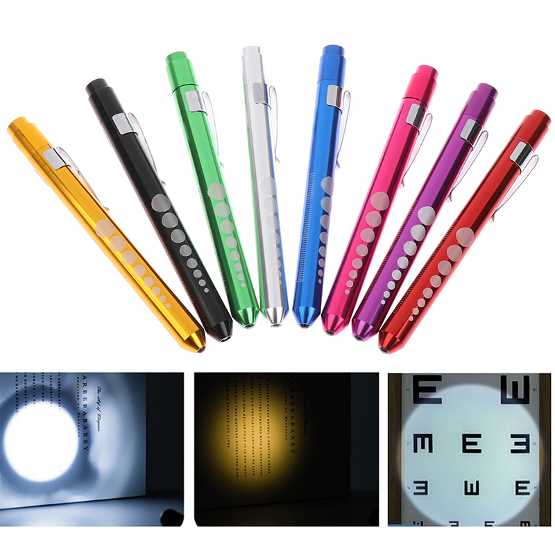 LED Flashlight Work Light First Aid Pen Light Torch Lamp Pupil Gauge Measurement. 