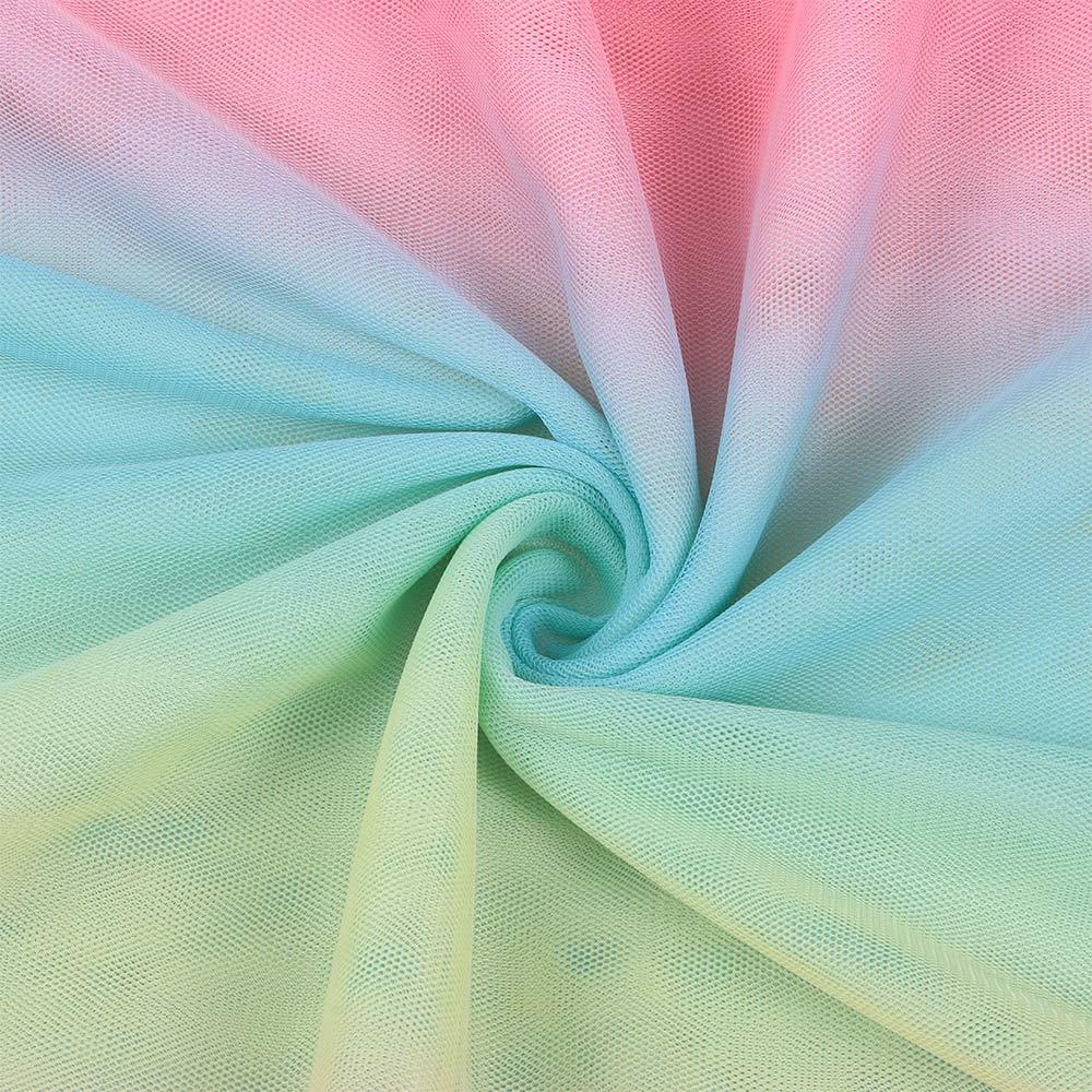 5 Yards 62 Inch Wide Rainbow Mesh Netting Sheer Rainbow Colorful Net Fabric Mesh Netting Ribbon for Skirt Dress Crafts. 