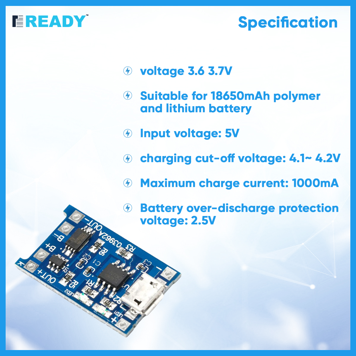 Micro USB 5V 1A TP4056 Lithium Battery Charger Module Charging Board With Protection Dual Functions 1A Li-ion for arduino ( 2pcs COMBO). 