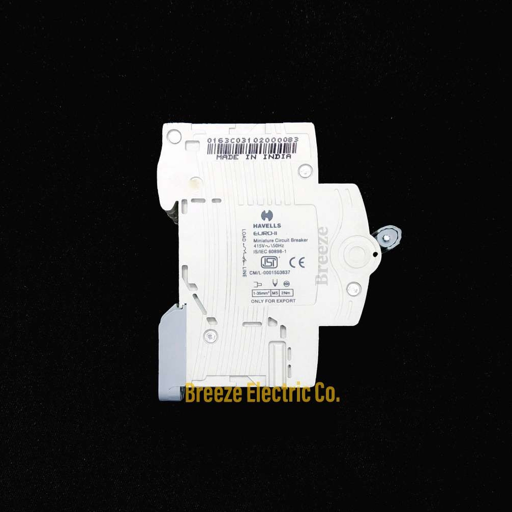 Havells Circuit Breaker 63A DP MCB.  Model: Euro-II. India.. 