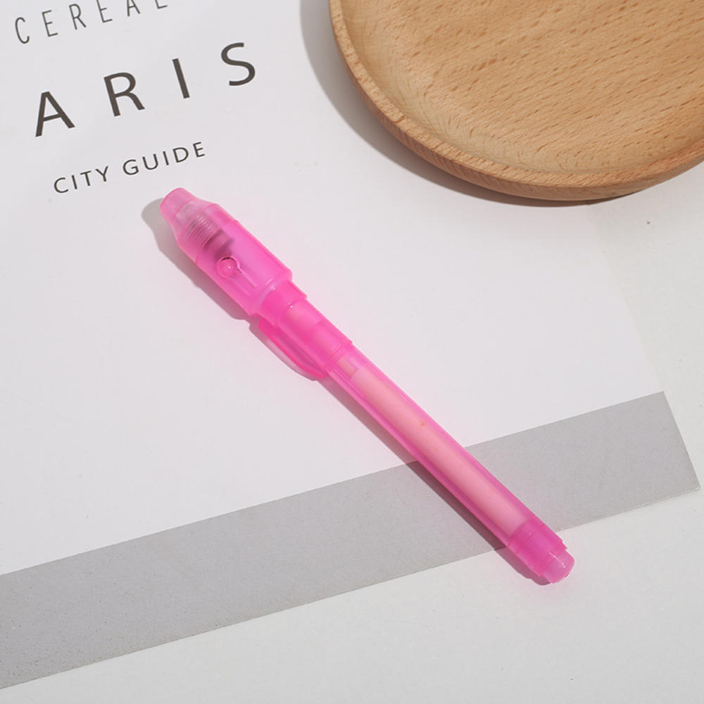 Luminous Light Pen Purple 2 In 1 UV Black Light Combo Drawing Invisible Ink Pen Learning Education Toys for Child. 