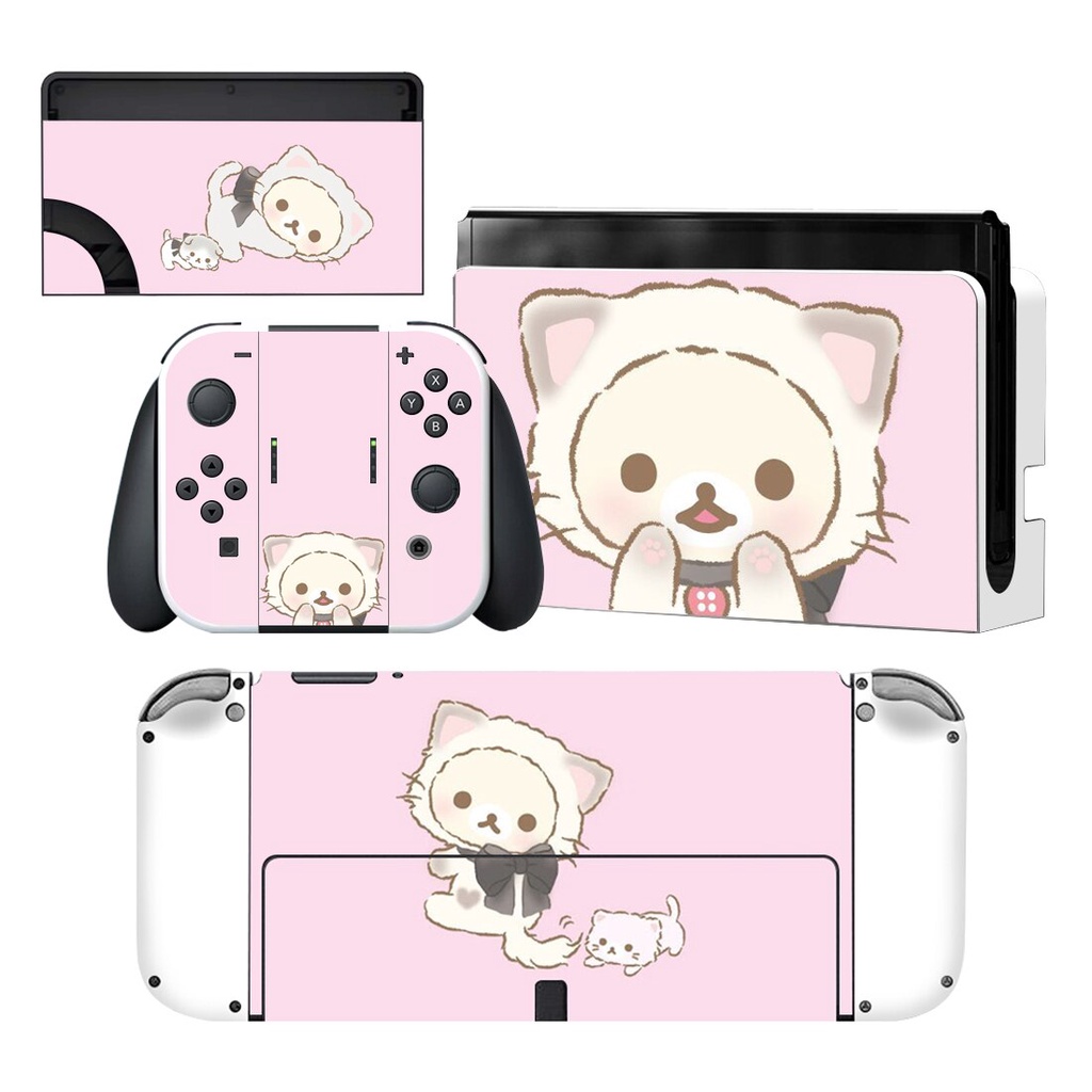 Rilakkuma Korilakkuma Nintendo Switch Oled Skin Cover Sticker Decal for NS OLED Console Joy-con Controller Dock Vinyl. 