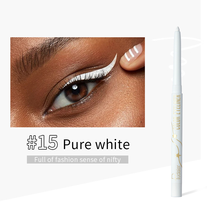 Pudaier gel eyeliner pencil is non-smudgetable, sweatproof, long-lasting, easy to contour eyeliner 18-color eyeliner spot makeup. 