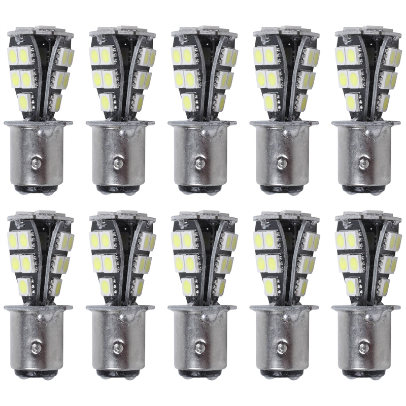 10X 1157 P21W BAY15D 5050 18 SMD LED Tail Brake Stop Light Bulb White