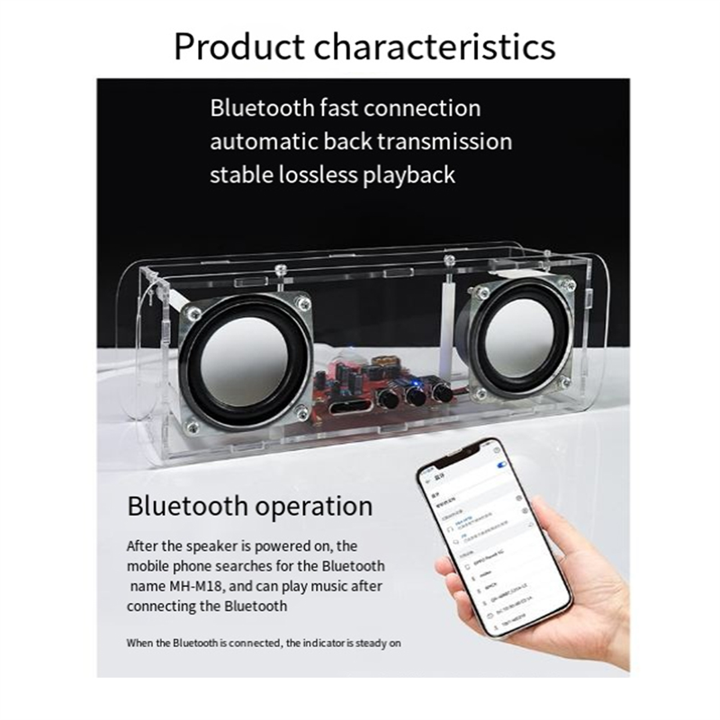 DIY Bluetooth Speaker Kit Electronics DIY Soldering Project Practice Solder Assembly DIY Electronic Kit Component Durable Easy to Use. 