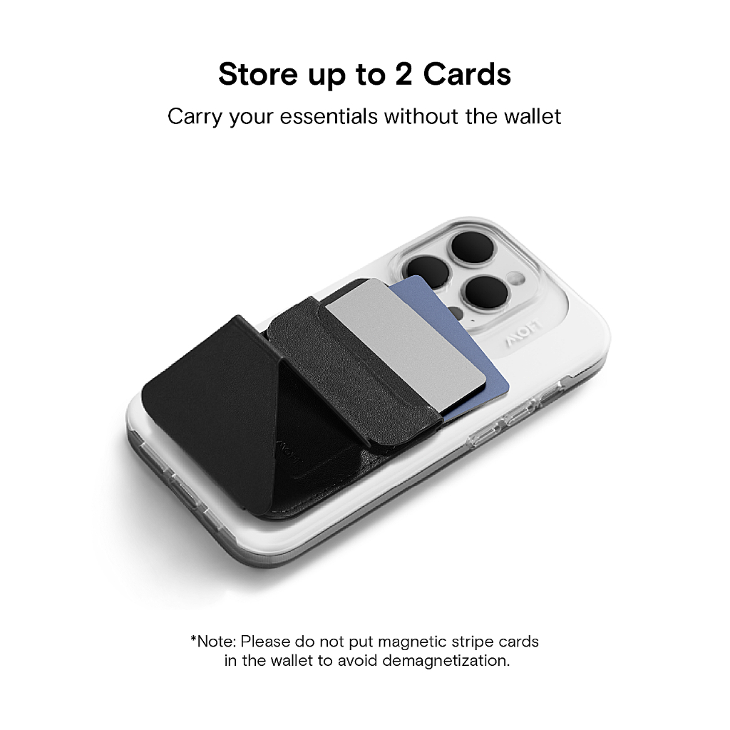 MOFT Magnetic Snap-on Phone Wallet Stand for iPhone 15/14/13/12 Series Compatible Phone Stand with 3 Viewing Angles. 