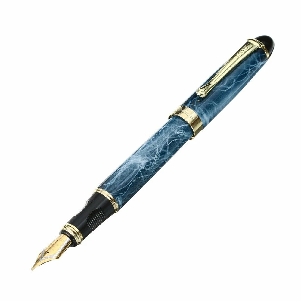 【WSJJ Store】Marble Chunky Medium Flex Nib Fountain Pen Office. 