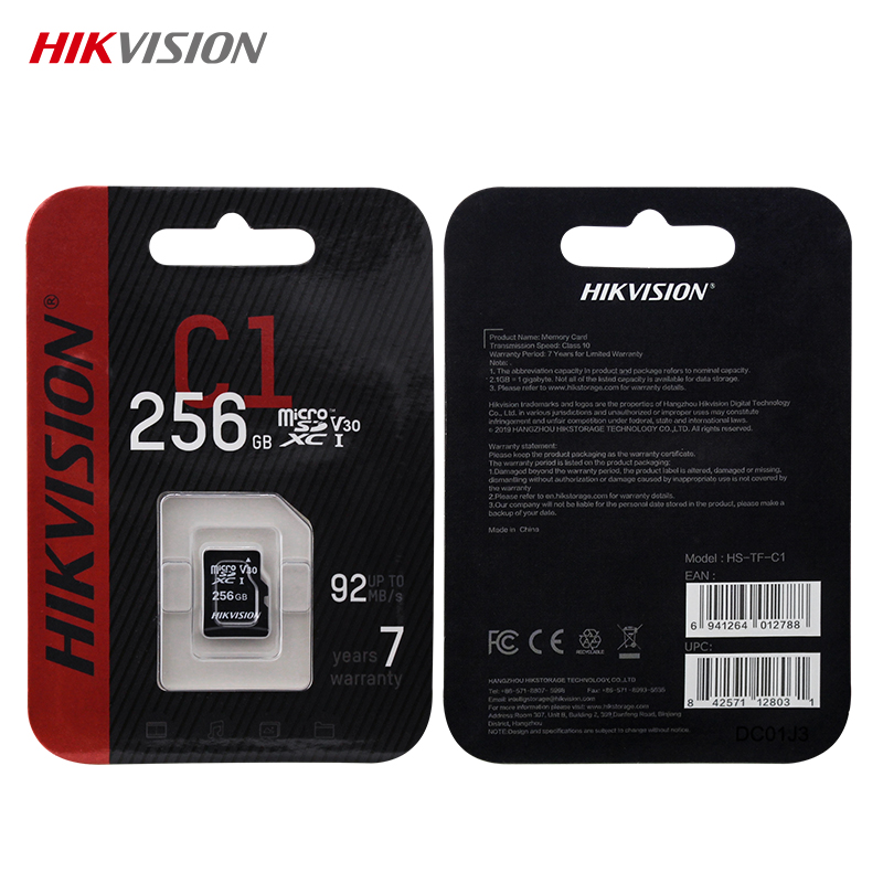 HIKVISION Micro SD SDHC 8GB 16GB 32GB SDXC 64GB 128GB 256GB Class 10 UHS-I V30 High Speed Flash Memory Card Storage Card Microsd. 