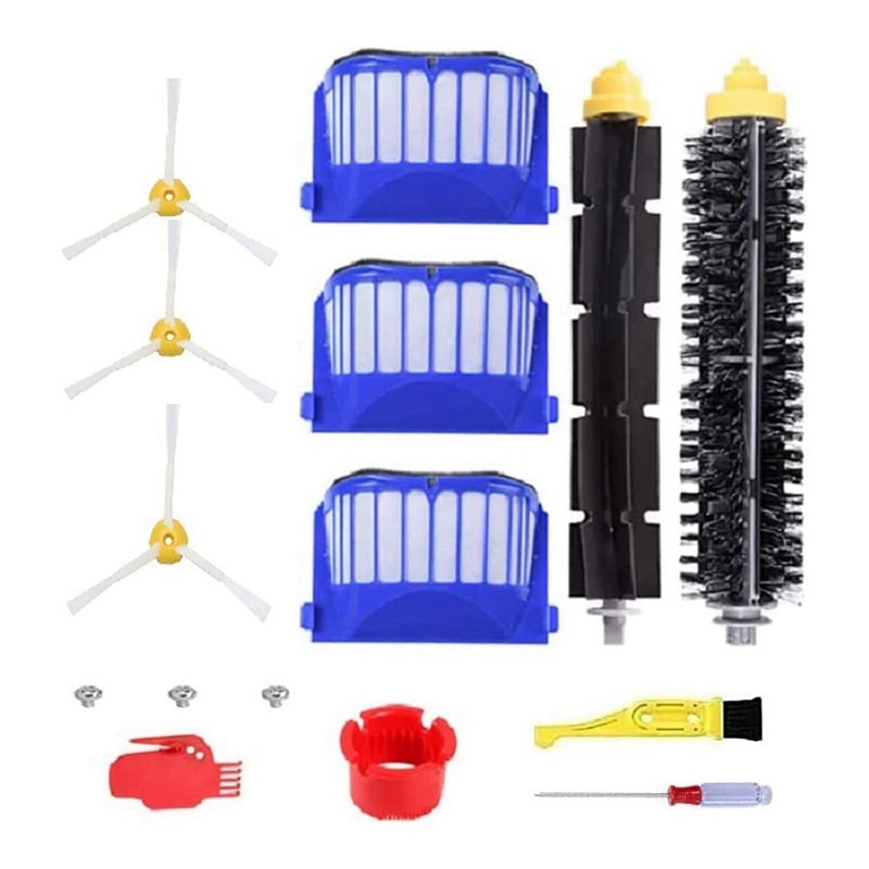 Replacement Parts Compatible for iRobot Roomba 675 677 671 655 645 Filter,Side Brush,Bristle and Flexible Beater Brush. 