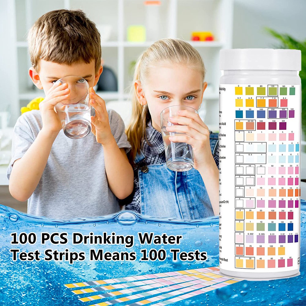 16 in 1 Drinking Water Test Kit, Water Testing Kits for Drinking Water 100 PCS Water Quality Test Strips,Free Chlorine. 